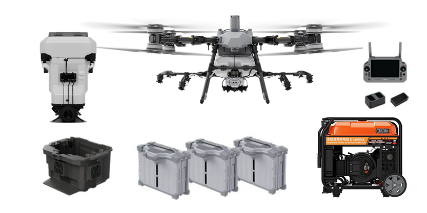 DJI Agras T70P - 3 Battery Bundle, Mist Nozzle, Spreader & DJI Generator Bundle